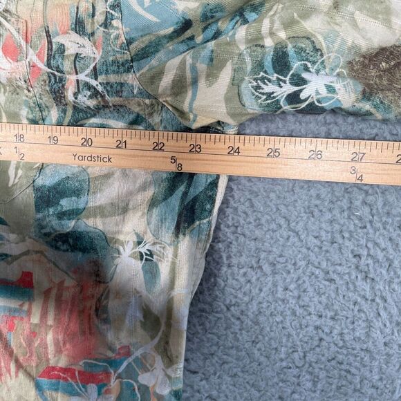 The Territory Ahead Shirt Men's Large Beige Green Blue Floral Button Up Hawaiian - Picture 5 of 8